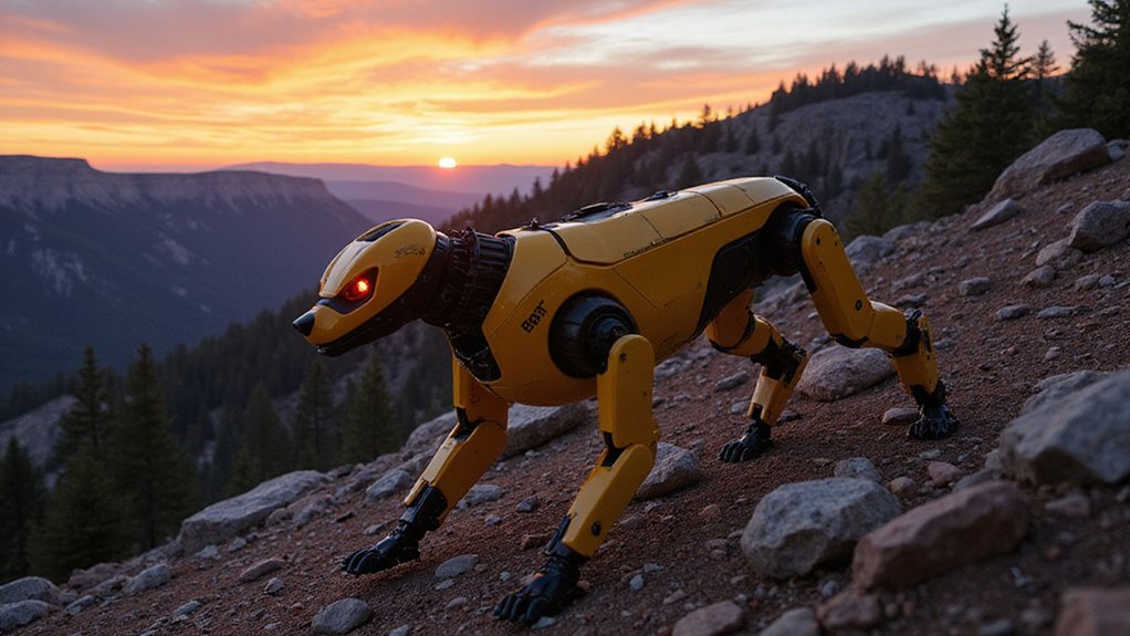 robot dog navigates harsh terrains