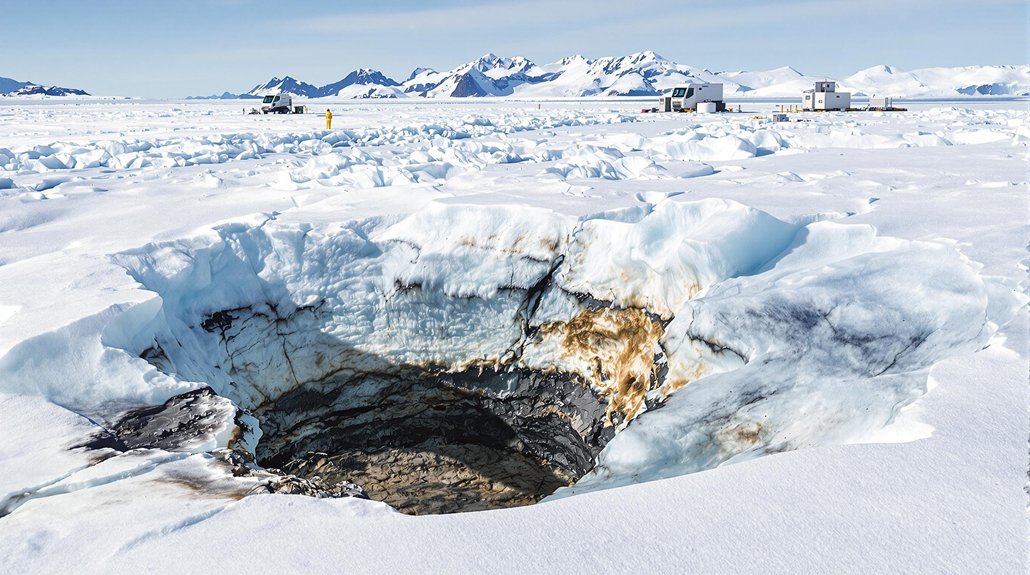 melting glacier reveals body