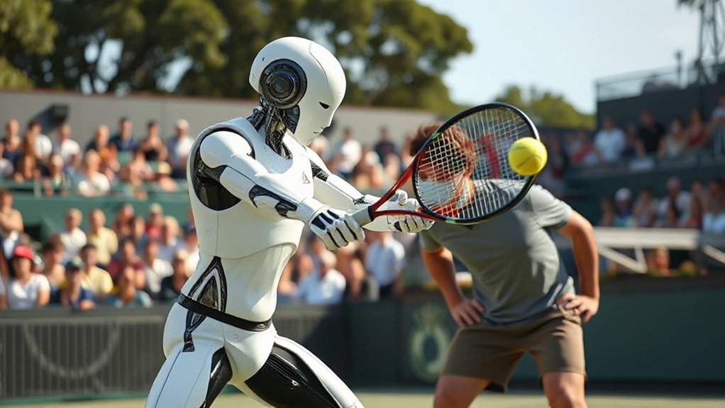 humanoid robots beat tennis player